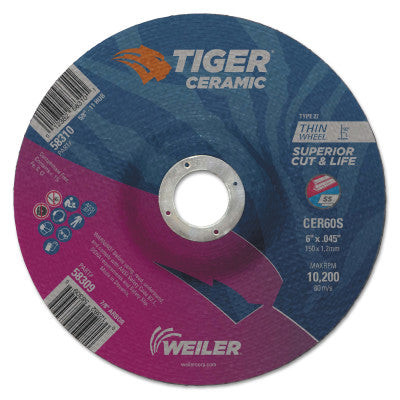 6 X .045 TIGER CERAMIC T27 CUTTING CER60S 7/8 AH