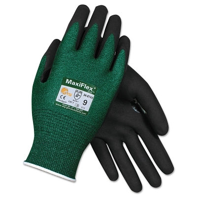 MAXIFLEX CUT  GRN ENG YARN  BLK NIT MIC  A2/EN3