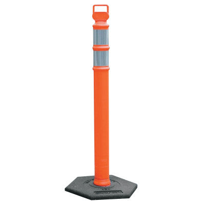 ORANGE DELINEATOR POST W/10LB. BASE PACKED