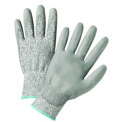 GRAY PU PALM COATED SPECKLE GRAY HPPE GLOVES