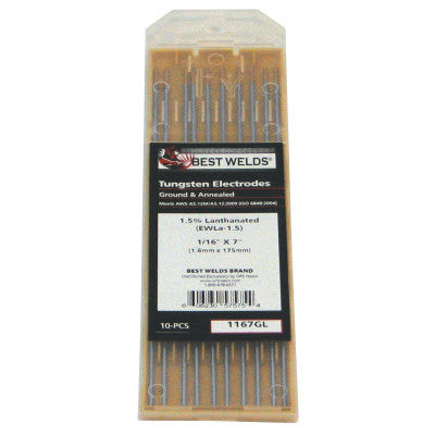 1/16 X 7 1.5% LANTHANATED TUNGSTEN  10/PK