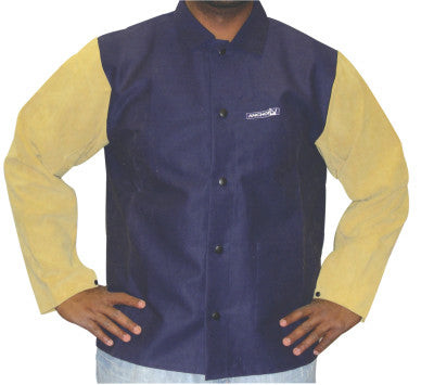 FR COTTON WELDING JACKETW/LEATHER SLEEVES 2XL