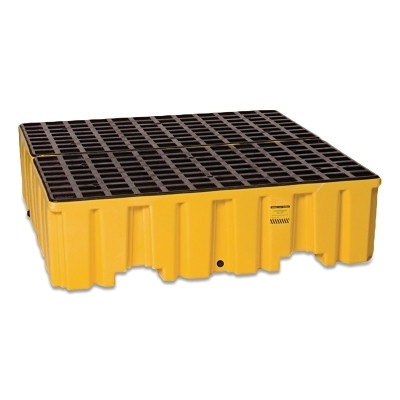 60103 4 DRUM CONTAINMENTPALLET W/DRAIN YEL 132G