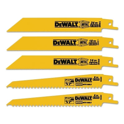 5 PIECE BI-METAL RECIPROCATING SAW BLADE SET