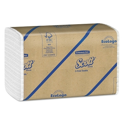 SCOTT C-FOLD TOWELS WHITE 10.125"X13.15 (200/PKG