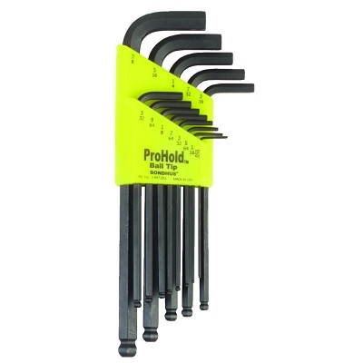 SET 13 PROHOLD BALLDRIVER L-WRENCHES .050-3/8