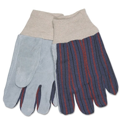 CLUTE PATTERN LEATHER PALM GLOVE KNIT WRIST