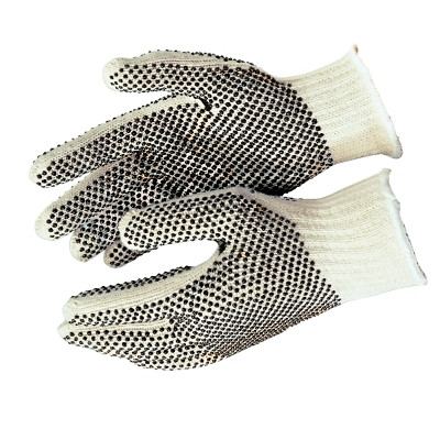 COTTON/POLYESTER NATURALPVC DOTS 2 SIDES LARGE