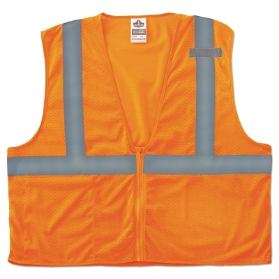 ECONOMY VEST CLASS II MESH ZIPPER ORANGE 4XL/5XL