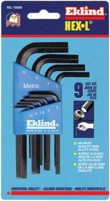 9PC. METRIC L-WRENCH HEXKEY SET SHORT ARM