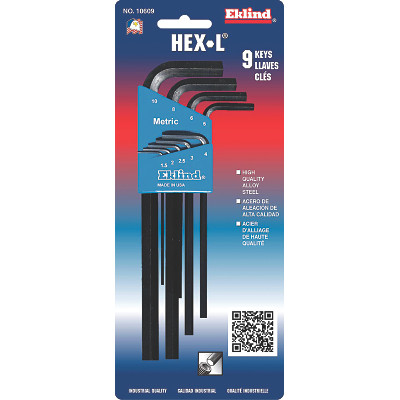 9PC. METRIC L-WRENCH HEXKEY SET LONG ARM