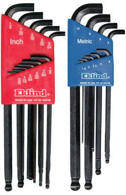 BALL-HEX-L KEY SET STUBBY 13 PC INCH & 9 PC MM