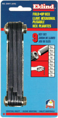 #91 5/64-1/4 SIZE FOLD-UP HEX KEY SET