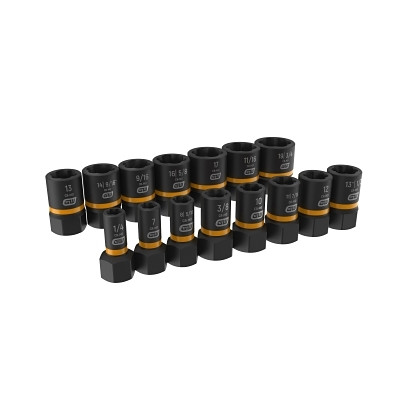 15 PC 1/4" & 1/2" DR BOLT BITER EX SKT SET