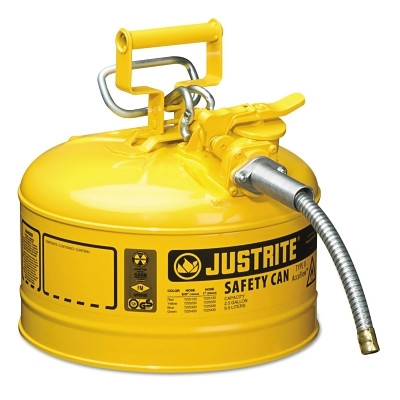 2.5G II SAFETY CAN W/5/8IN METAL HOSE-YELLOW