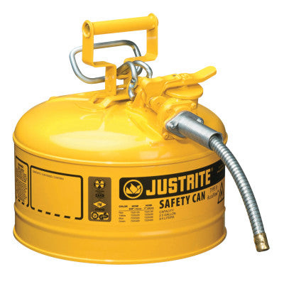 2.5G II SAFETY CAN W/5/8IN METAL HOSE-YELLOW