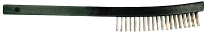 CURVED HANDLE SCRATCH BRUSH 3X19 ROWS SS WIRE