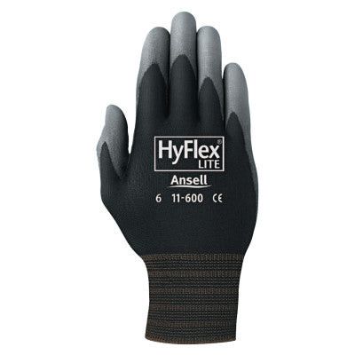 HYFLEX 11-600 BLK LT WGHT ASSEMB PU/COAT SZ 11