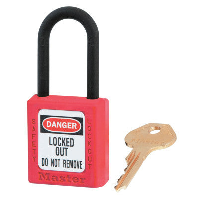 RED SAFETY DIELECTRIC PADLOCK; ZENEX BODY; PLAST