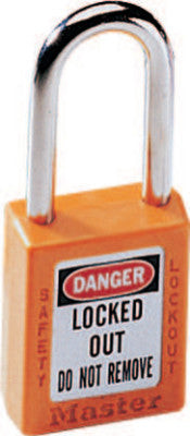 ORANGE PLASTIC SAFETY PADLOCK  KEYED DIFFERENTLY