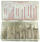 STAINLESS STEEL COTTER PIN ASSORTMENT 124 PIECES