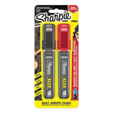 SHARPIE PRO MED CHISEL TIP ASSORT  1-BLACK 1-RED