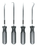 4 PIECE HOOK & PICK SETW/ SCREWDRIVER TYPE HAND