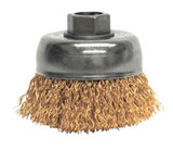 3" CRIMPED WIRE CUP BRUSH .020 BRONZE 5/8-11 AH