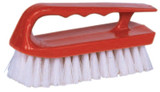 6" SCRUB BRSH FINGER GRIP HANDLE WHITE POLY FILL
