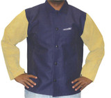 FR COTTON WELDING JACKETW/LEATHER SLEEVES 3XL