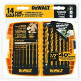 14PC TITANIUM PP DRILL BIT SET W/1/2"
