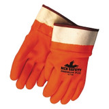 FLUORESCENT PVC GLOVES FOAM LINED FULLY COATE