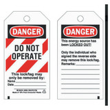 LOCKOUT TAGS  B-851  5 3/4INH X 3INW