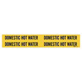 1-1/8"X7" DOMESTIC HOT WATER VINYL PIPE MARKER