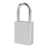 SILVER ALUM PADLOCK 1-1/2IN WIDE;1-1/2IN SHCKL