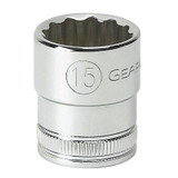 3/8" DRIVE 12 POINT STANDARD METRIC SOCKET 15MM