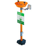 2-HEAD EMERGENCY EYE WASH PEDESTAL MOUNT