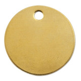 18GA. 1-1/2" ROUND BRASSMETAL TAG W/3/16" HOL