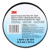 3M GENERAL PURPOSE VINYLTAPE 764 BLACK 1"X36YD