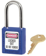 BLUE PLASTIC SAFETY PADLOCK  KEYED DIFFERENTLY