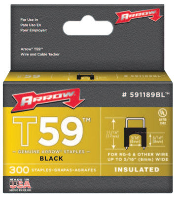 5/16"X 5/16" INSULATED STAPLE BLK 300/BOX
