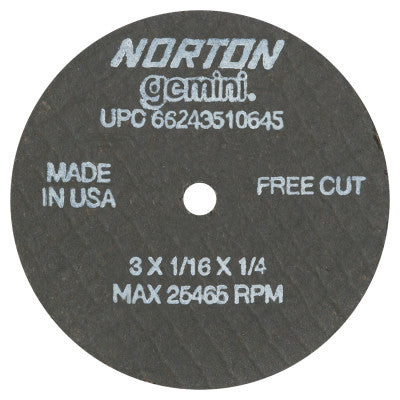 3"X1/16"X1/4" GEMINI FREE CUT CUT-OFF WHE
