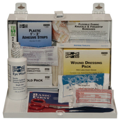 25 PERSON STEEL FIRST-AID KIT W/EYEWASH