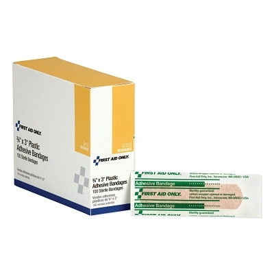 3/4"X3" PLASTIC BANDAGES  100/BOX