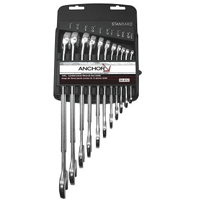 12 PIECE COMBINATION WRENCH SET (1/4-7/8")