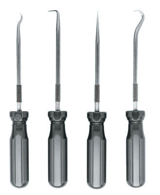 4 PIECE HOOK & PICK SETW/ SCREWDRIVER TYPE HAND