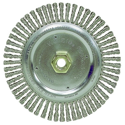 ROUGHNECK 7"WELD BRSH .020"SS WF 5/8"11
