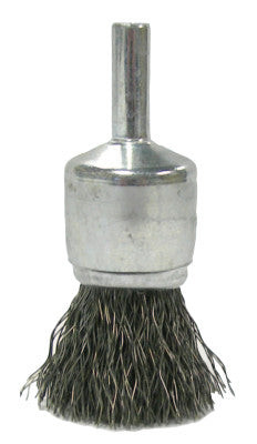 3/4" CRIMPED WIRE END BRUSH .0104" SS FILL
