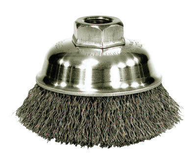 3-1/2" CRIMPWIRE CUP BRSH .014" SS FILL 5/8"-11