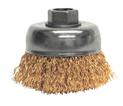 3" CRIMPED WIRE CUP BRUSH .020 BRONZE 5/8-11 AH